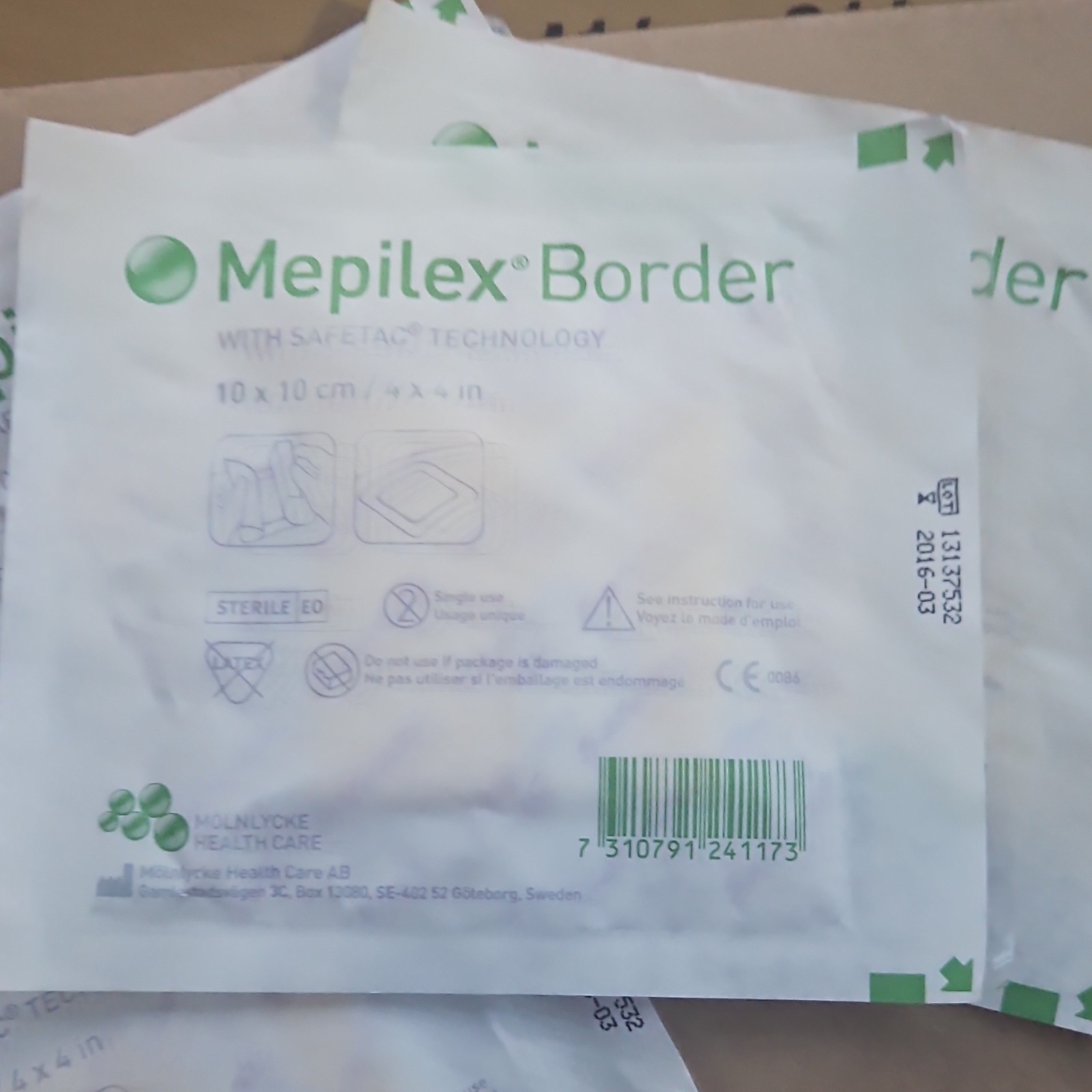 Mepilex Border Foam Dressing 10x10cm (4x4in) Safetac Technology MPN 3137532