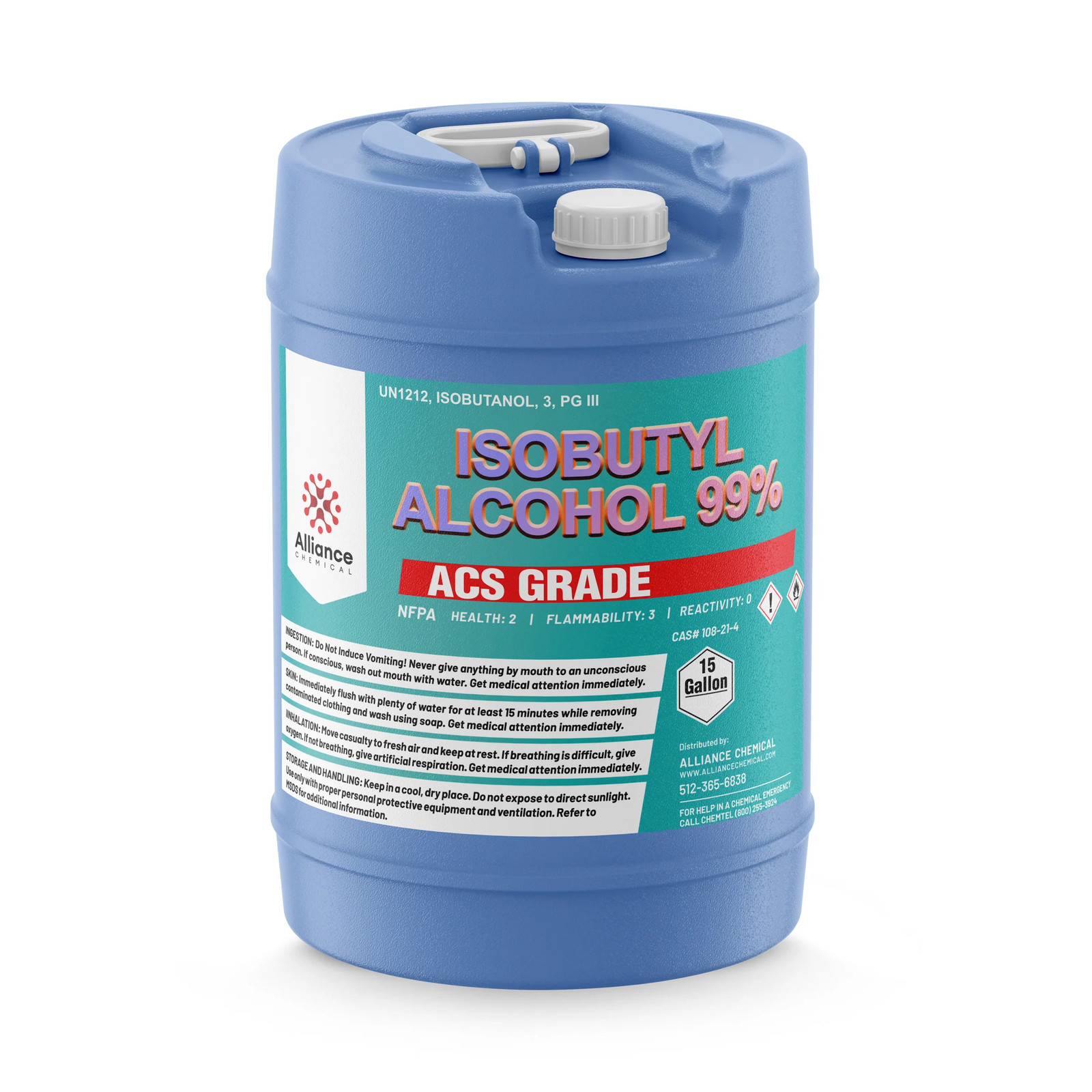Isobutyl Alcohol 99% ACS Grade – 15 Gallon Drum