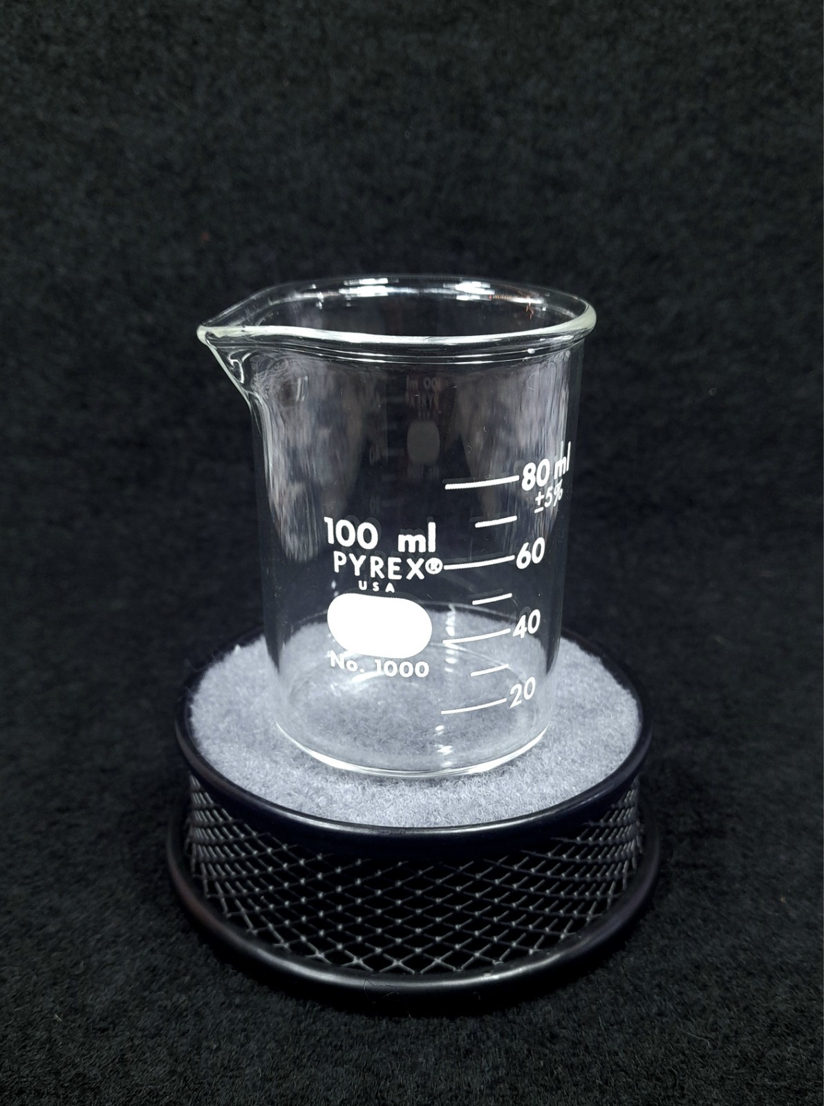 Vintage PYREX 1000-100 100ml Glass Beaker, Griffin Low Form, Graduated USA