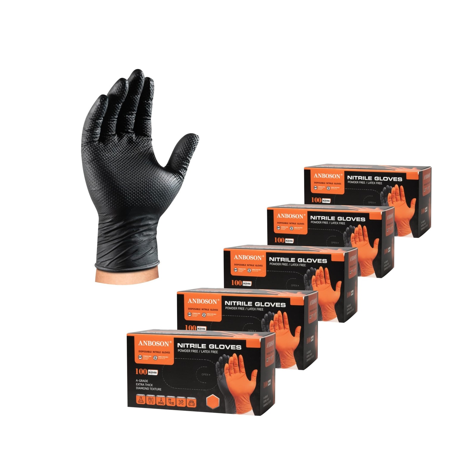 ANBOSON 10mil Nitrile-Gloves Disposable-Black Chemical-Resistant Rubber – Mechan