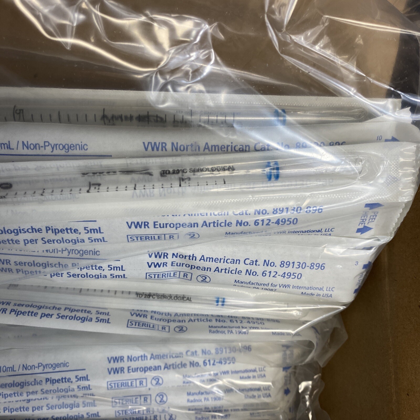 VWR Serological Pipette 5 ml Polystyrene Total of 350 Pipets