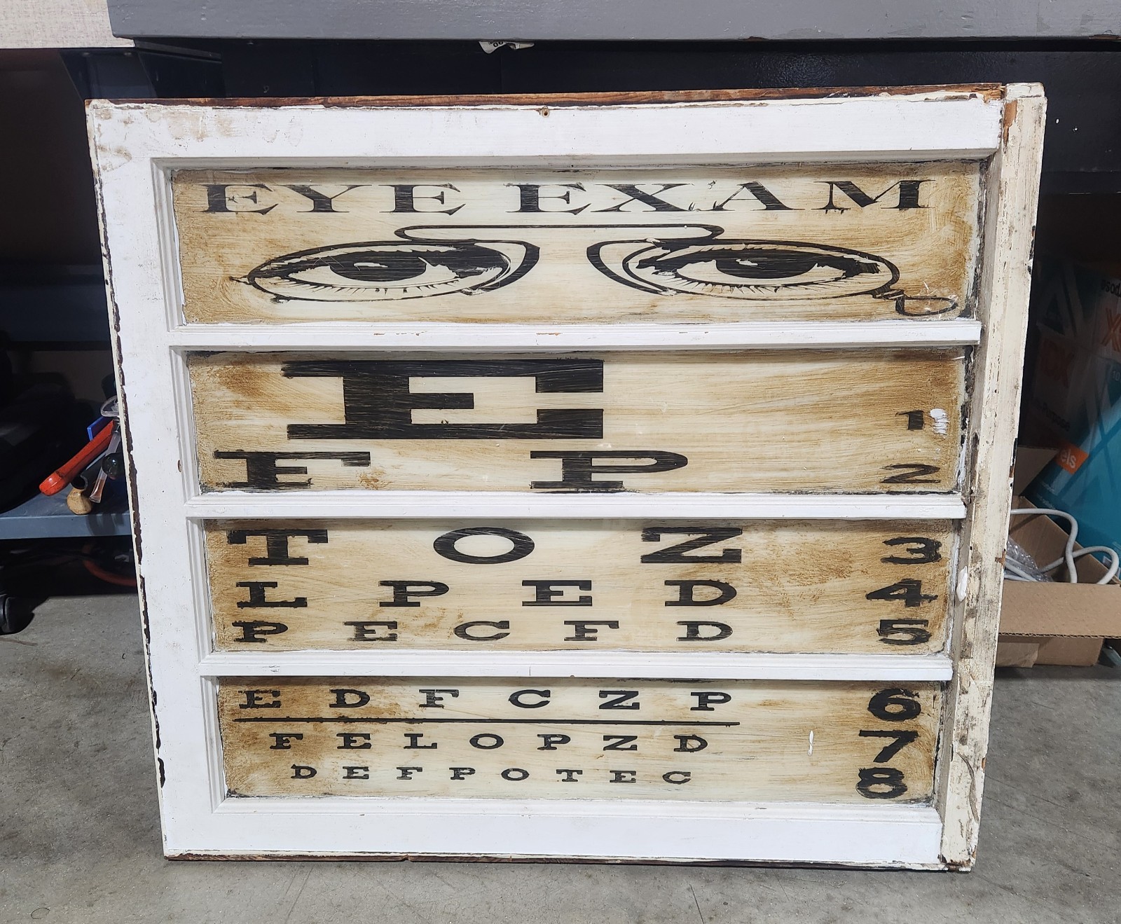 Eye Chart Vintage Repurposed/ Wall Art