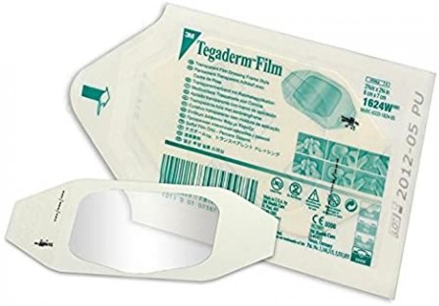 3M Tegaderm Film Dressing 2-3/8×2-3/4″ Frame Delivery W/ Label Sterile 1, 1624W