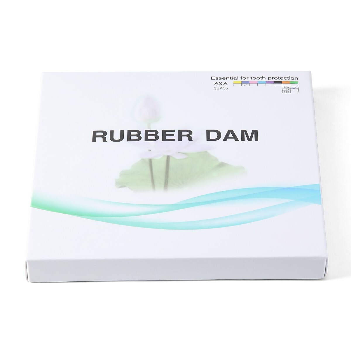 36 pcs/pack Dique dental de goma higiénico mediano 6×6 pulgadas látex natural