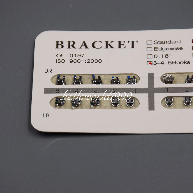 20 Pcs/Set Dental Metal Brace Brackets Orthodontic Mini Roth 022 Slot 345 Hooks