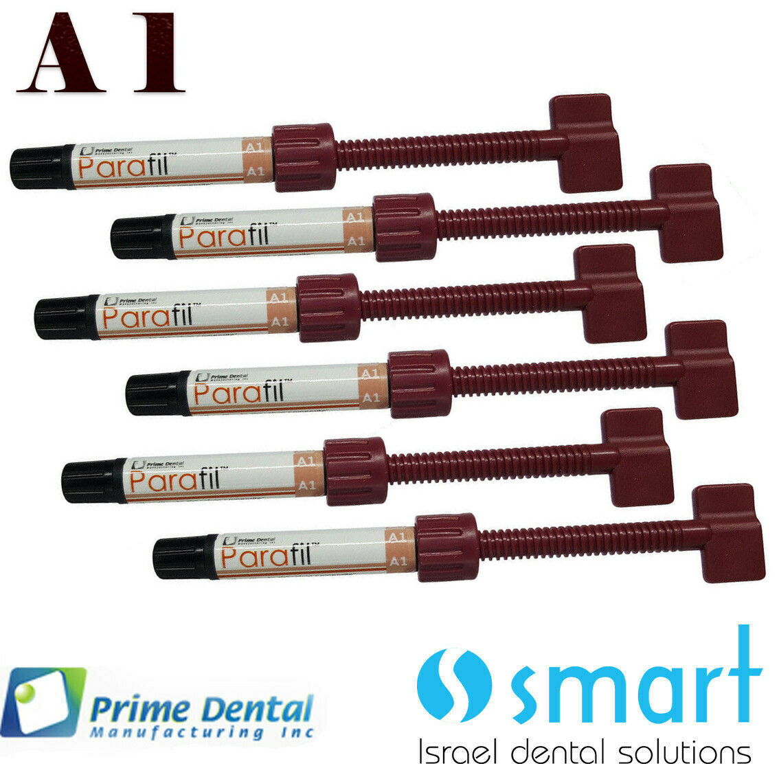 LOTx6 Dental Parafil Zirconium composite universal restorative A1 Syringes Prime