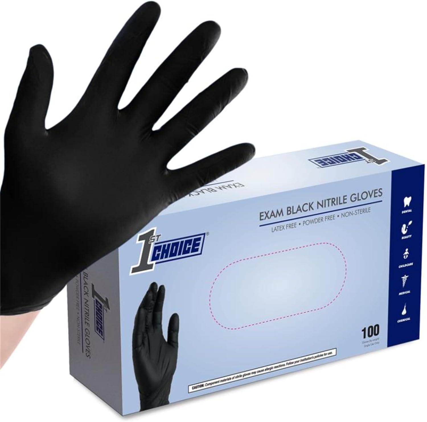 Black Nitrile Gloves Disposable Latex Free – Exam Grade Black Gloves for Cooking