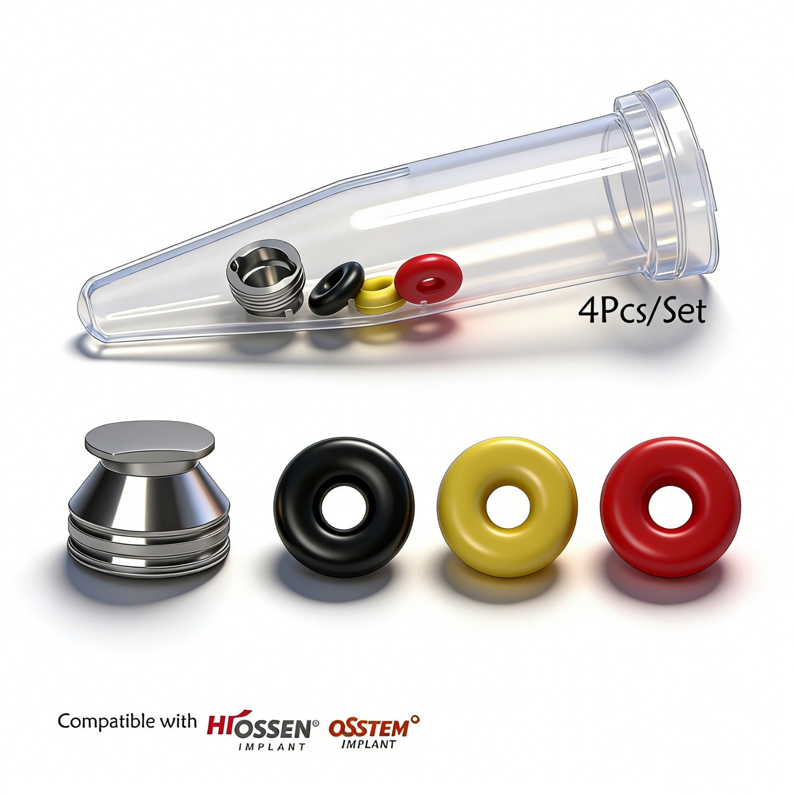 Dental O-Ring Set for Hiossen Ball Attachment Abutment for Implant Retention