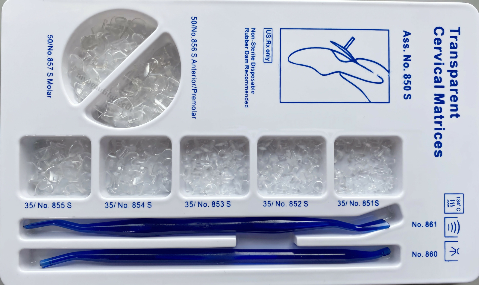 5-Kits Dental Transparent Cervical Matrices Composite Gingival Retractor Class V