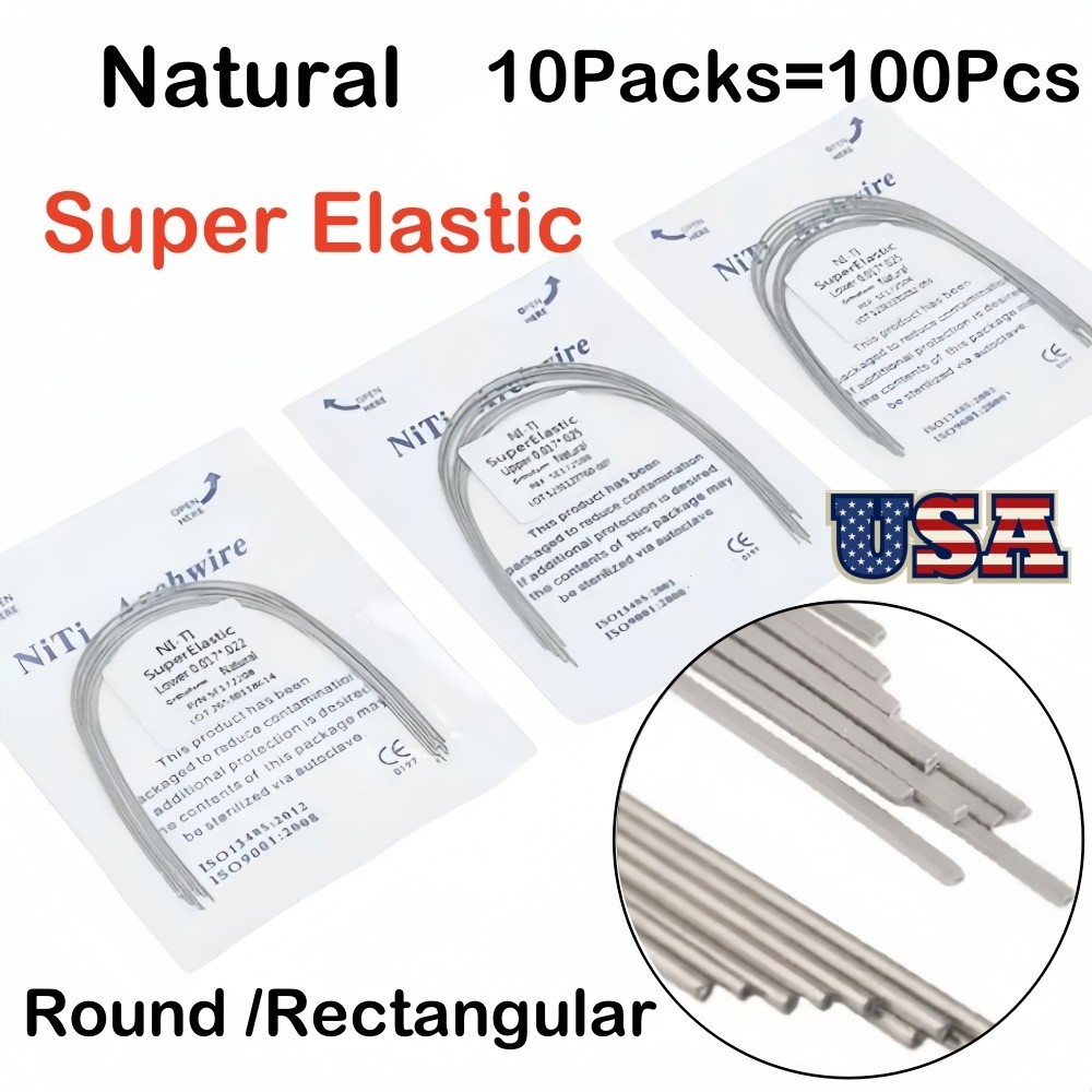 Dental Orthodontic Arch Wire Super Elastic NITI Natural Form Round Rectangular