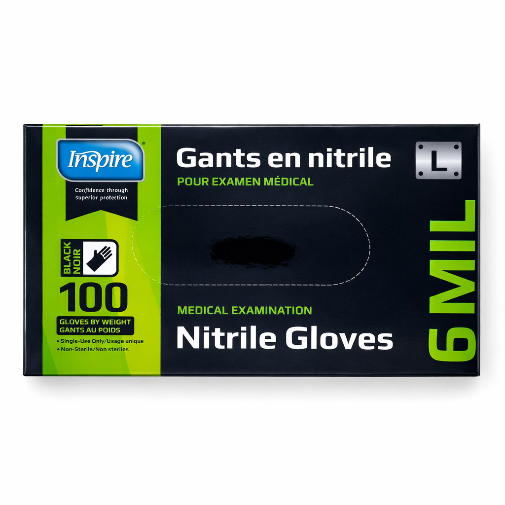 Lot of 8 Black Nitrile Gloves 800 Total MEDIUM 6 Mil Tattoo Mechanic Food Safe