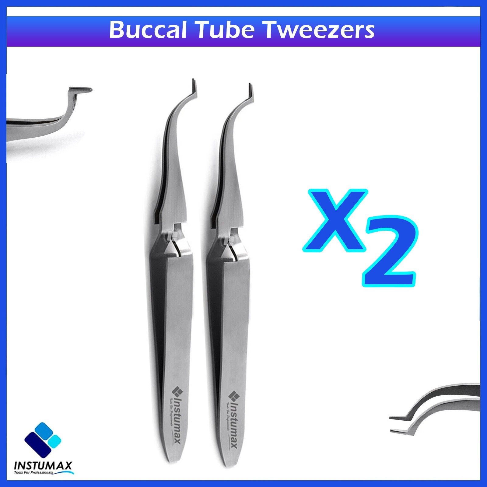 2Pcs Orthodontic Tweezer Set – Slim Tip Buccal Tube & Bracket Holder