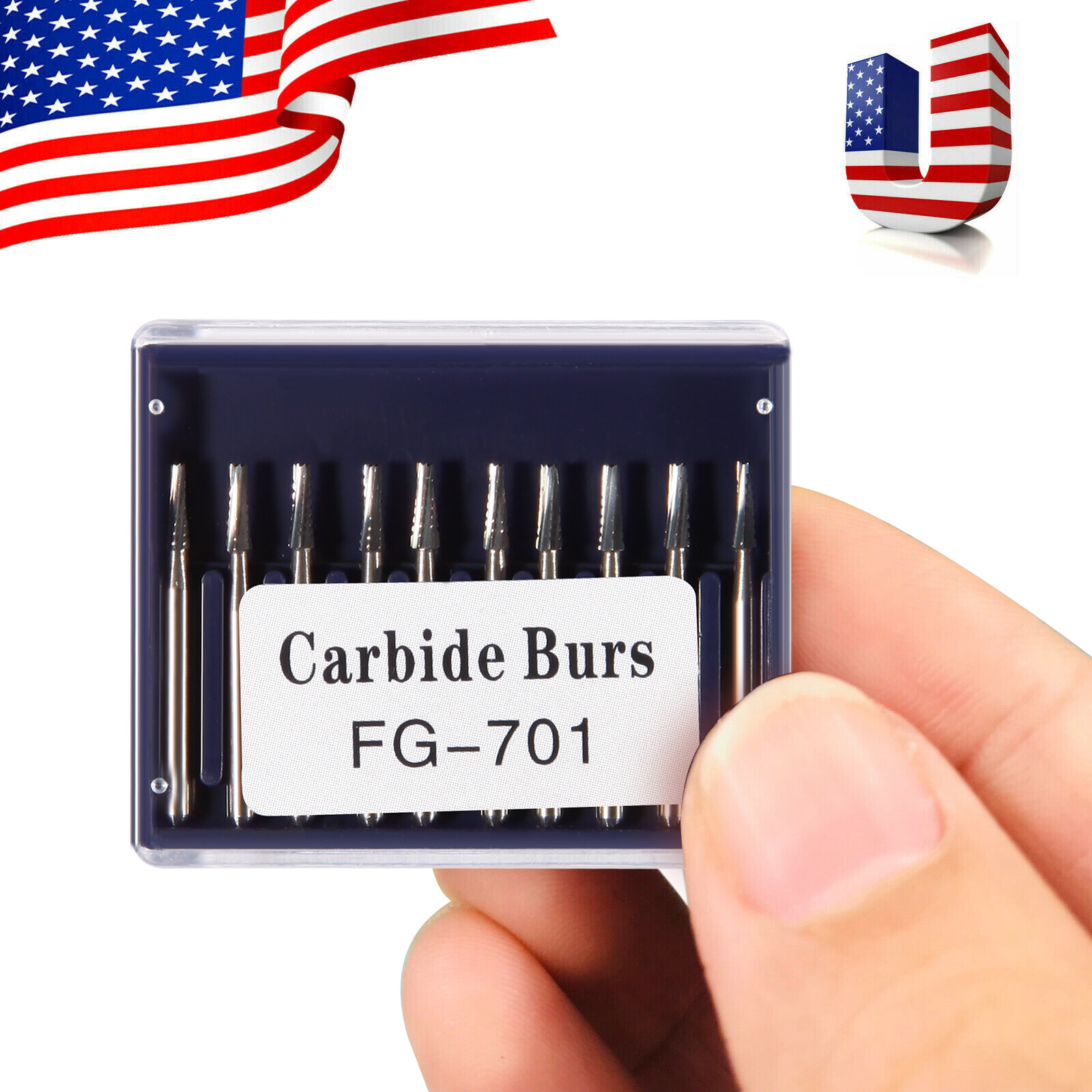 10Pc/Pack Dental Tungsten Carbide Drill FG Bur For High Speed Handpiece FG701 to