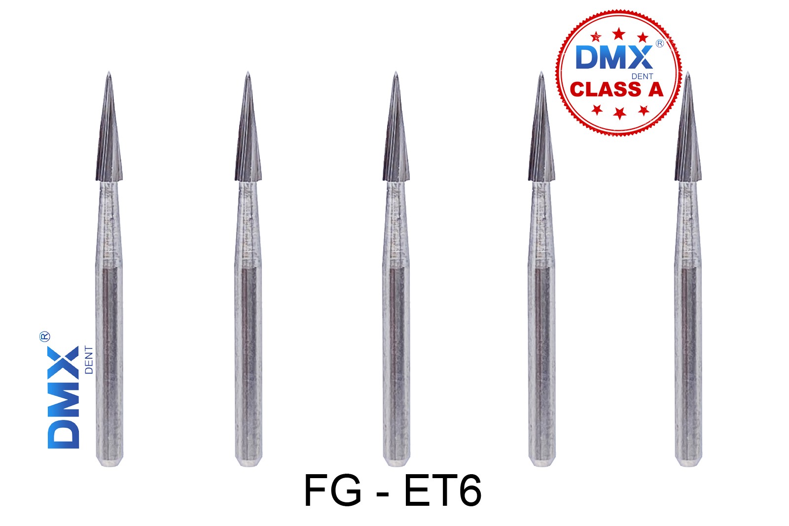 5Pcs/PK Dental Tungsten Carbide Bur Trimming&Finishing Safe End Taper FG ET6/ET9