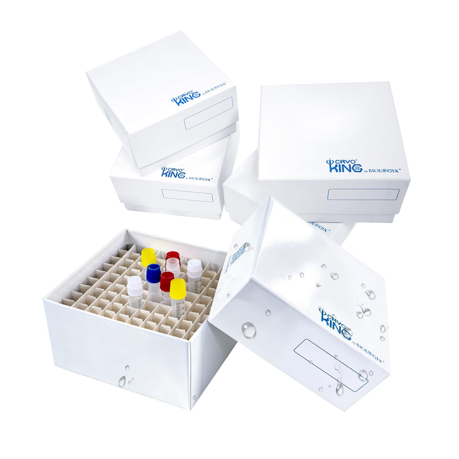 5 PCS White 3 Inch Lab Freezer Box 100Well Microtube Cryobox Lab Supply