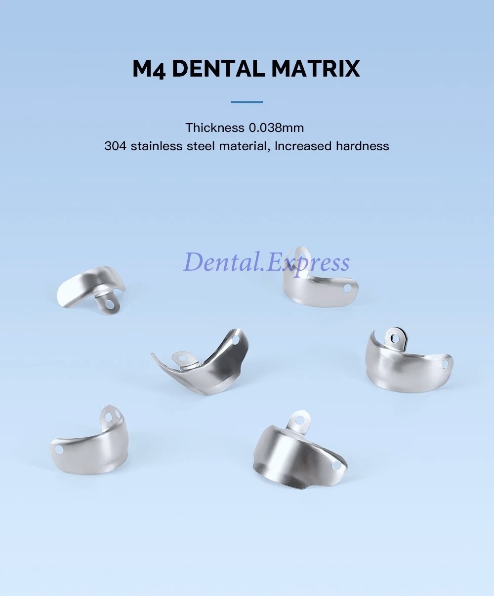 50Pcs Dental Metal Matrices Sectional Contoured Molar Matrix Refill Soft Band