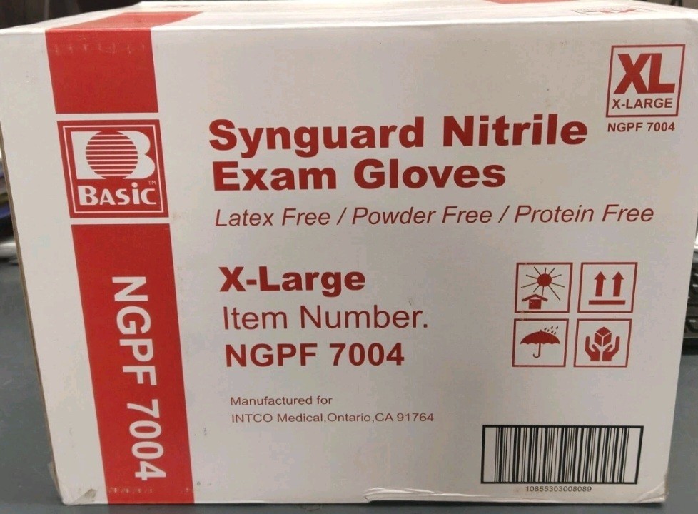 Synguard XL Powder Free Nitrile Exam Gloves (Extra Large) Case of 1000