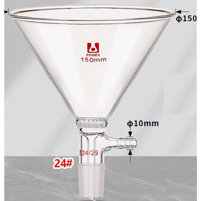 150ml(24/29) Transparent Glass Filter Funnel with Standard Joint Lab Glassware