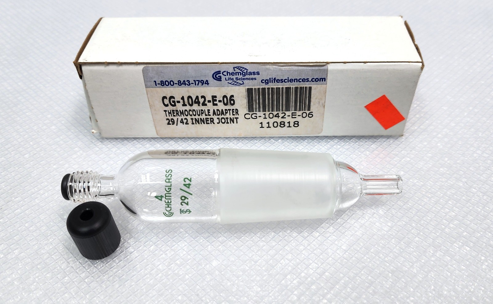CHEMGLASS CG-1042-E-06 Thermocouple Adapter 1/8″, 29/42 Innerjoint
