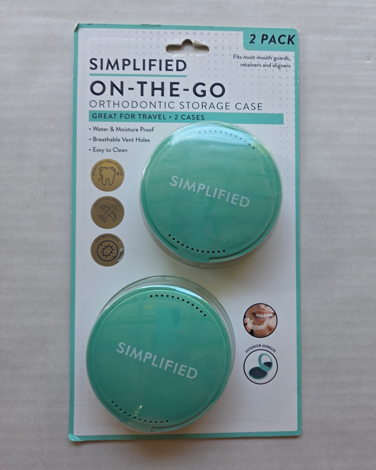 Simplified On-The-Go Orthodontic Storage Case – 2-Pack – Great For Travel
