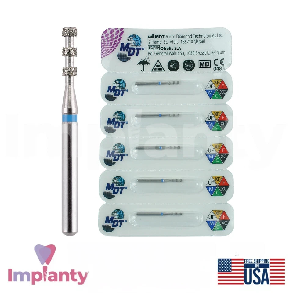 MDT Dental Depth Marker 552 FG Diamond Burs Medium Grit Pr0sth0d0ntic Procedures
