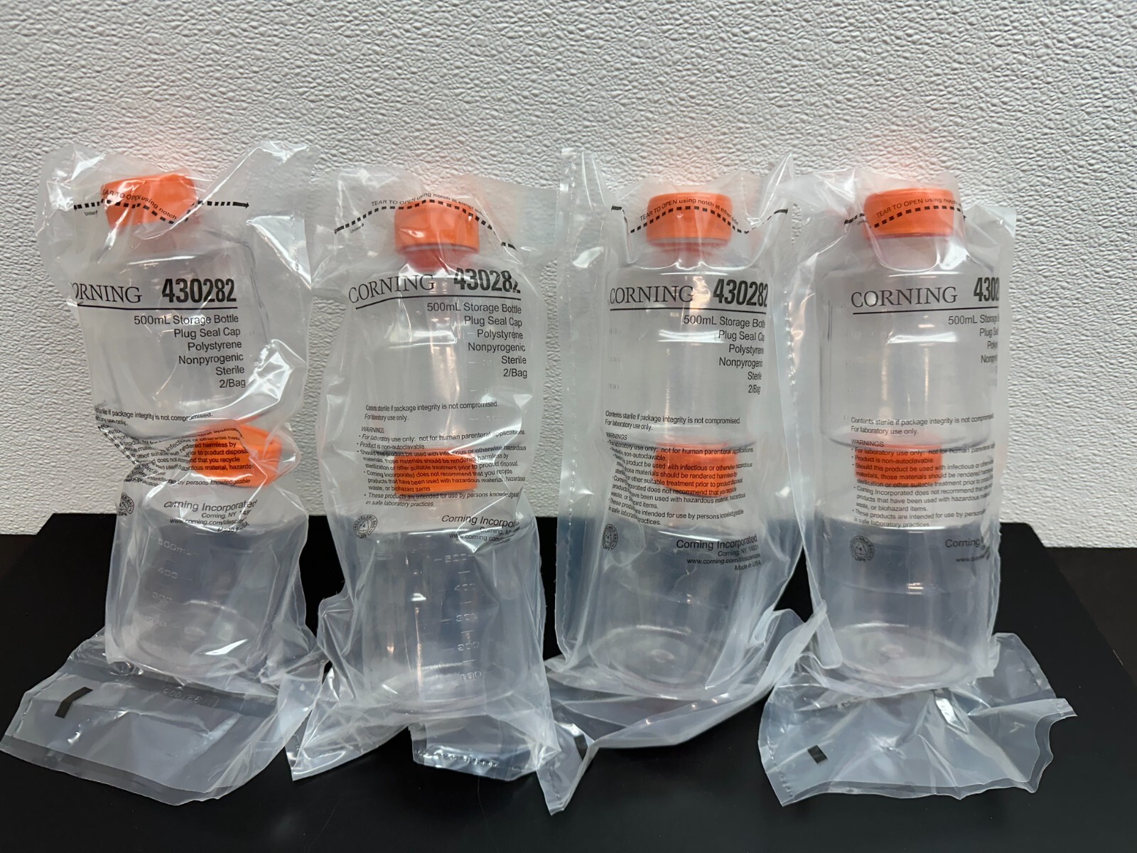 Corning REF 430282 500mL Storage Bottle Lot 4 Packs