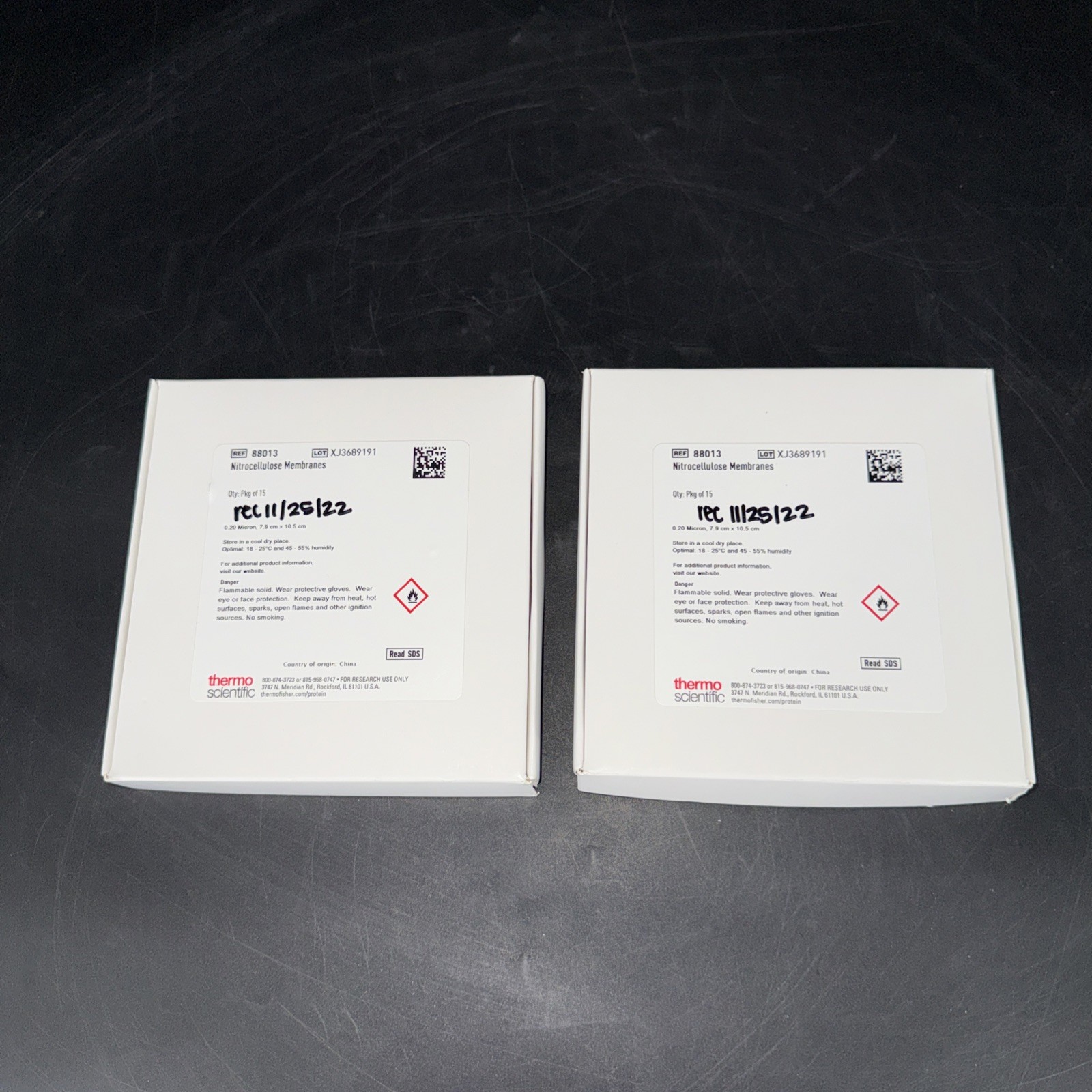 2 – Thermo Scientific Nitrocellulose membranes, Pk of 15 + Extra 7.9×10.5 Cm