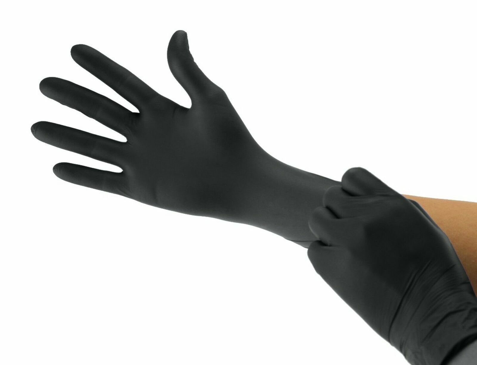 2000/CASE (10 boxes) size LARGE Black Nitrile Free Powder Free Exam Work Gloves