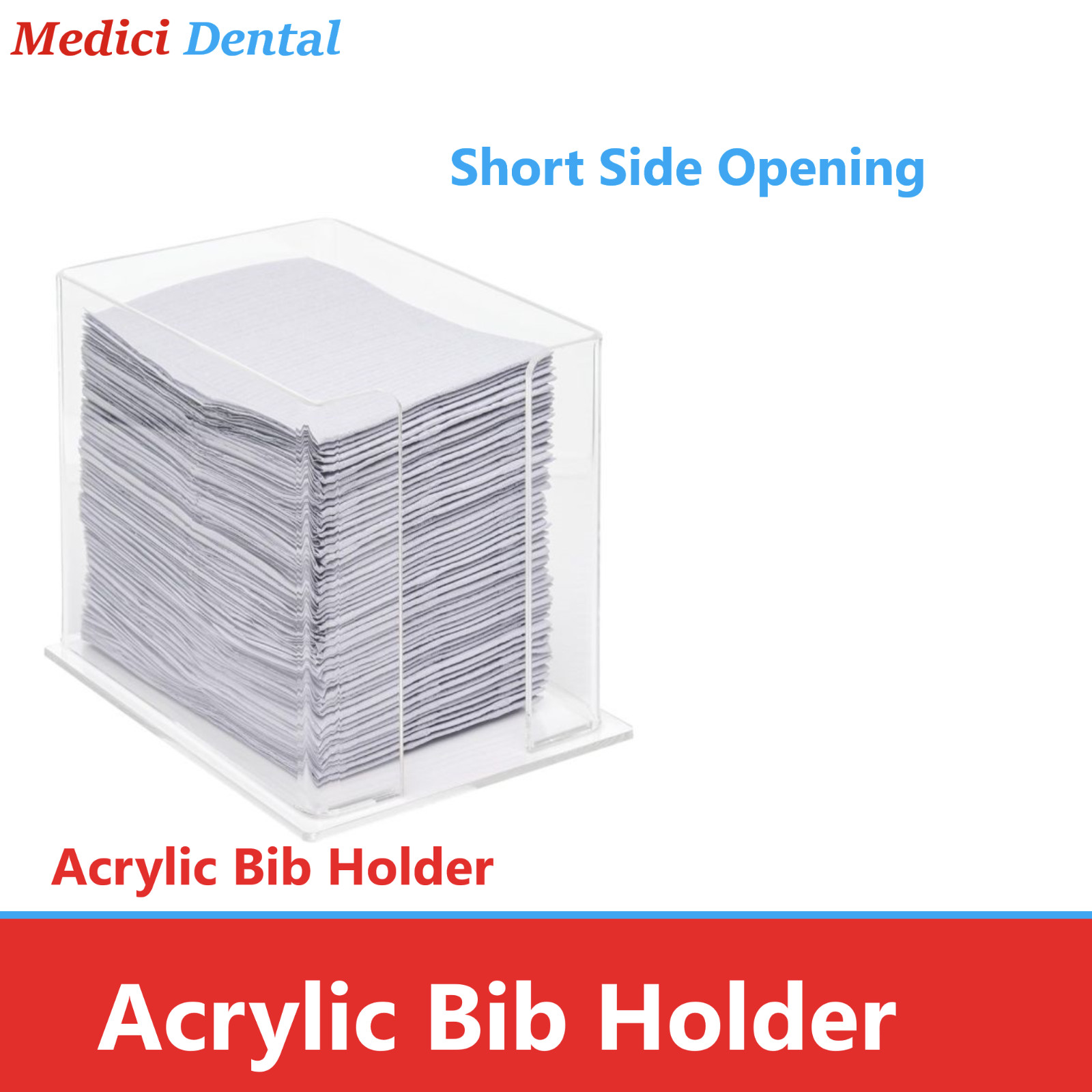 Dental Bib Rack, Holder, Bib Dispenser, Bib Organizer- Acrylic Sturdy Clear