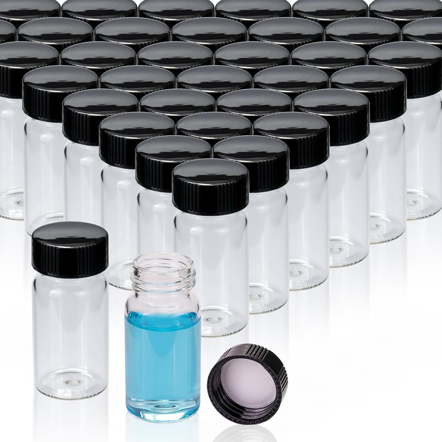 100 Leak-Proof 20ml Glass Vials for Reagent, Perfume