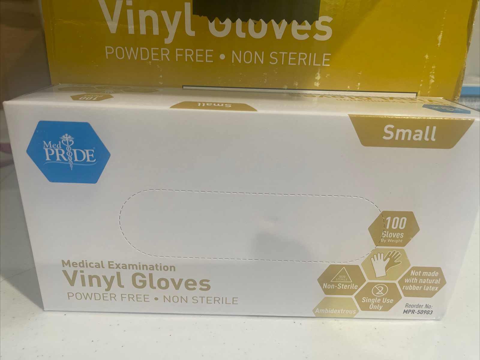Medpride Medical Vinyl Examination Gloves (Small, 100-Count) Latex Free Rubber |