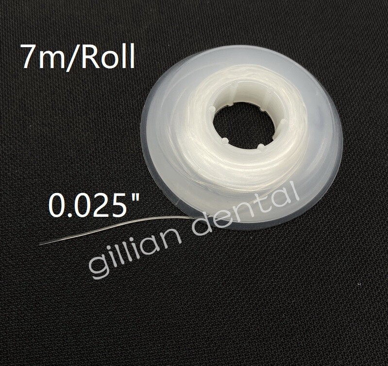 Dental Orthodontic Clear Powerful Solid Elastic Thread Rope 0.025″ 7m/Roll