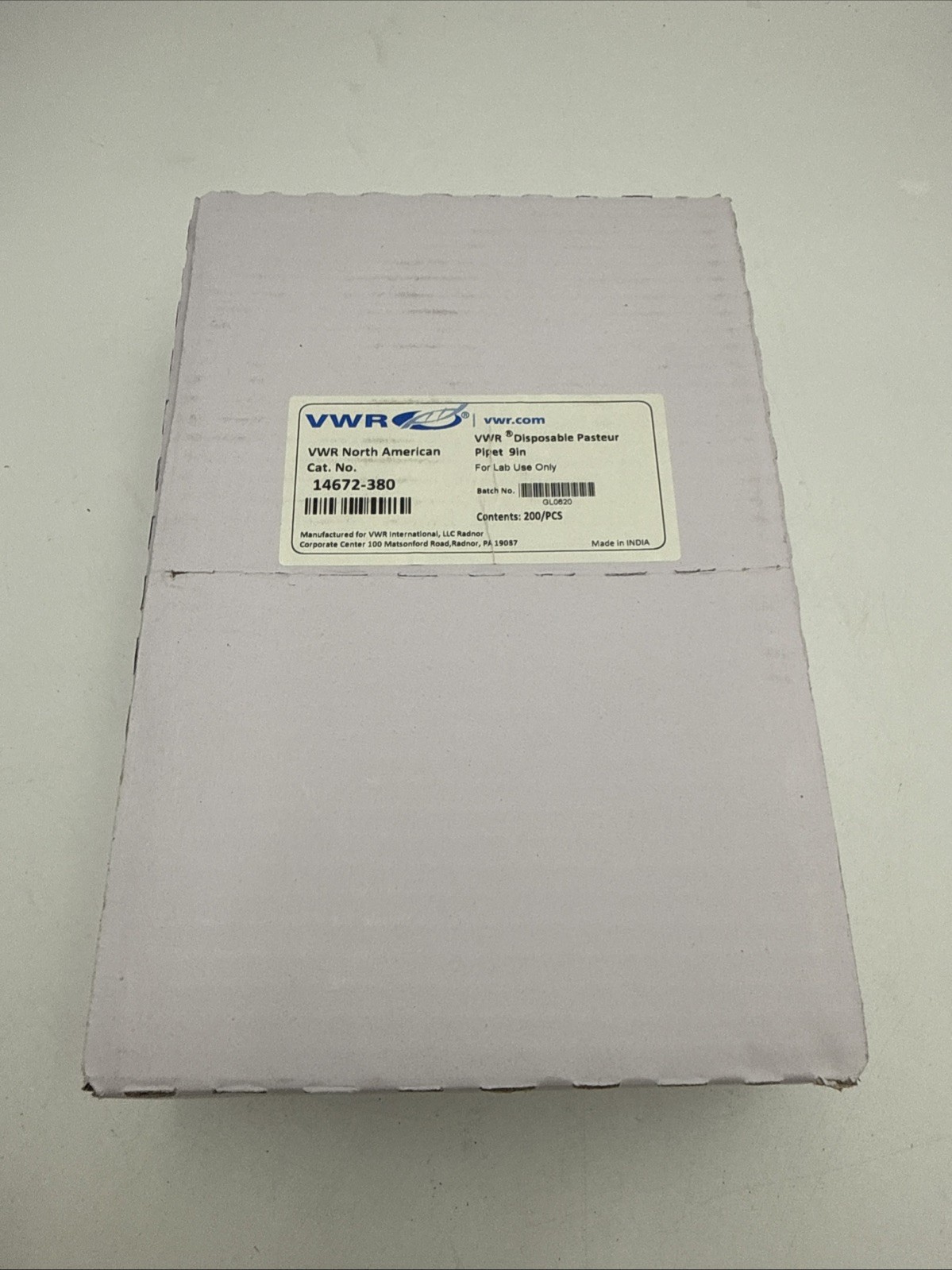 Qty 200 VWR 9 inch Pasteur Pipettes 14672-380 Glass Biology Chemistry Pipet