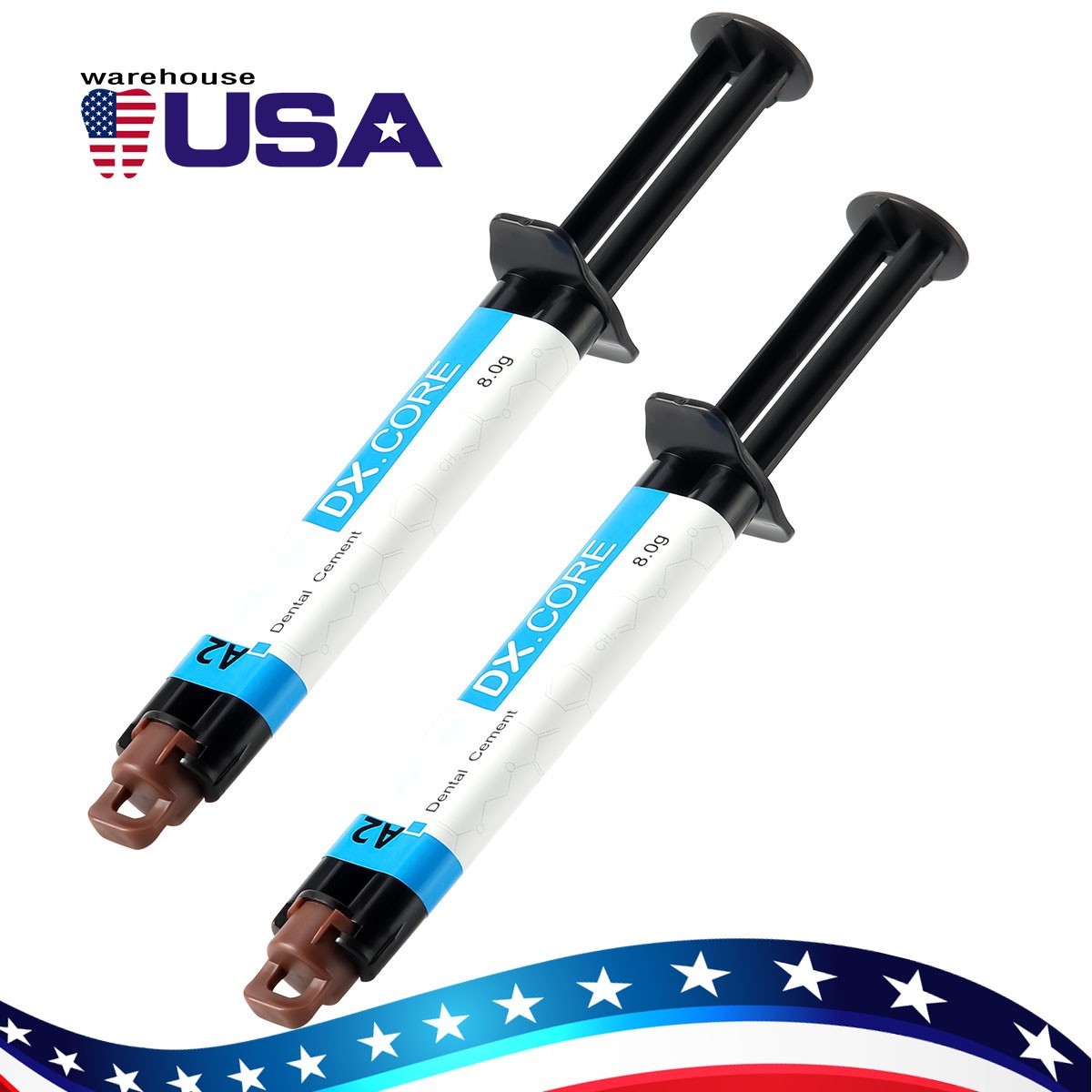 Dentex Dental Dual Cure Flowable Composite Resin A2 Core Build Up Syringe
