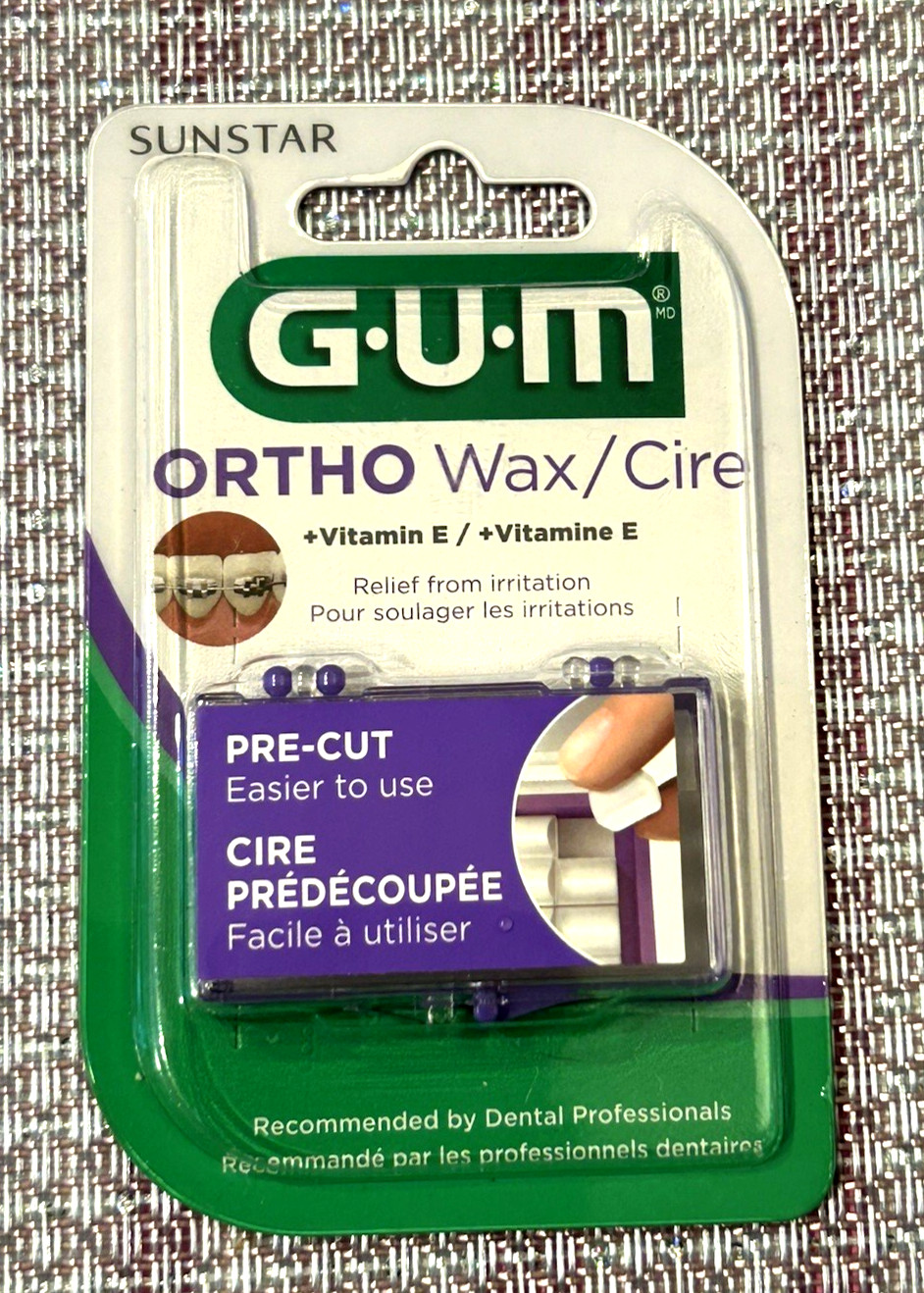 Sunstar GUM Ortho Wax Pre Cut Mint Flavor Braces Irritation Relief