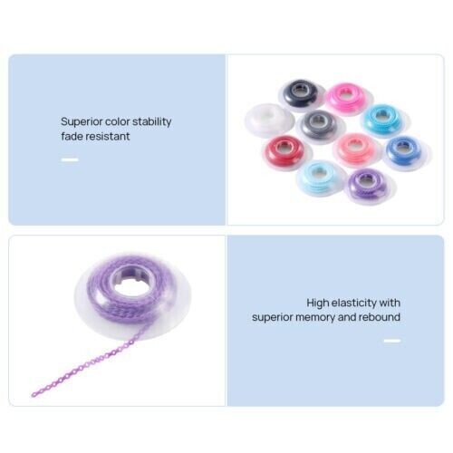 10Rolls Dental Orthodontic Elastic Power Chain Rubber Bands Ligature Chain Long