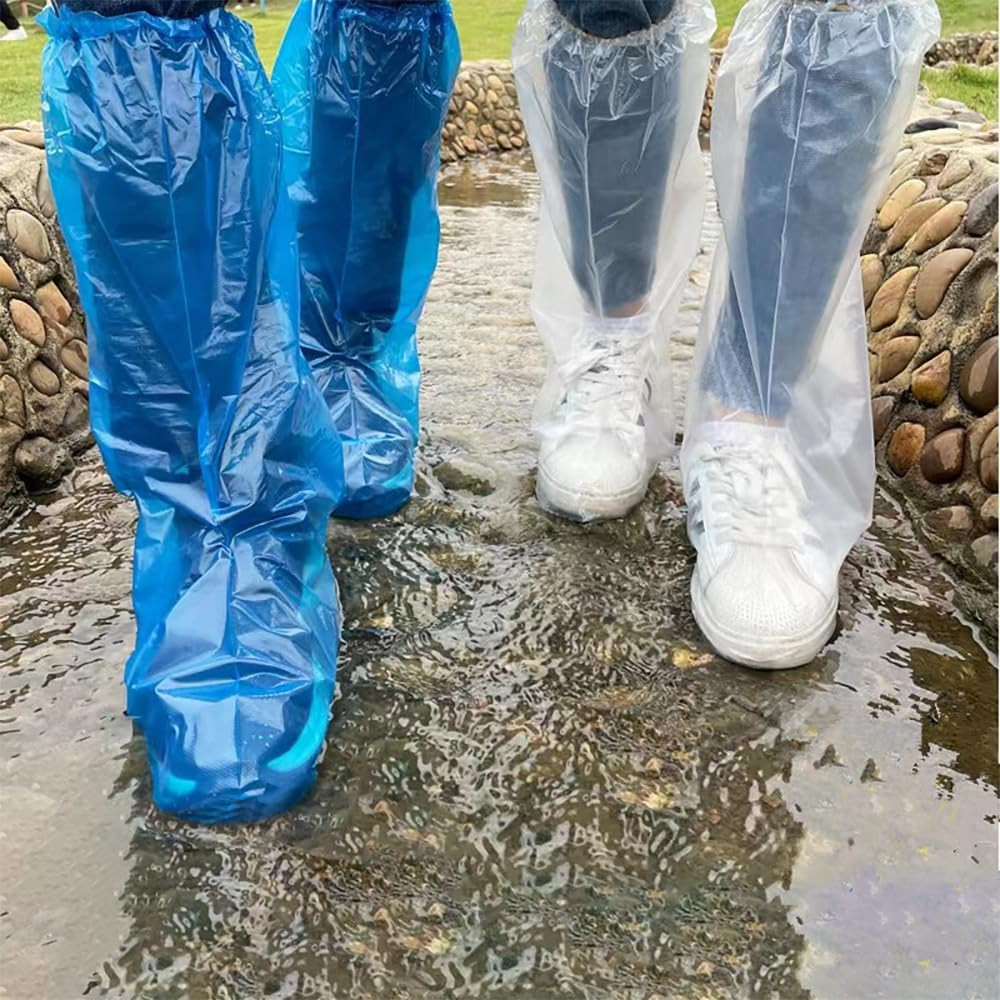 Disposable Plastic Boot and Shoe Covers 19 Inch Tall Extra Large Resistant Water