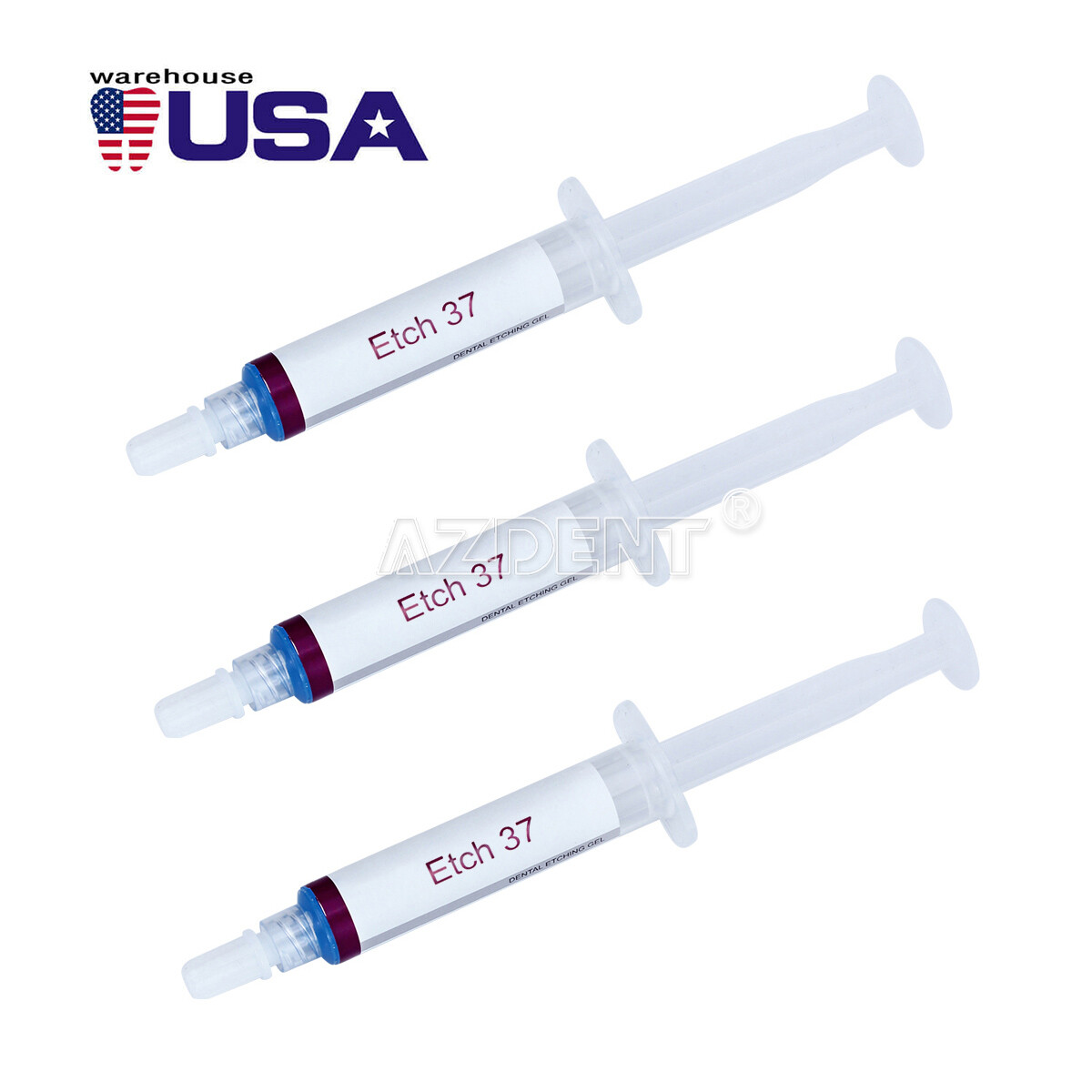 3 X DENTEX Dental 37% Acid Etching Gel Tooth Gel Adhesive 5ml/Syringe