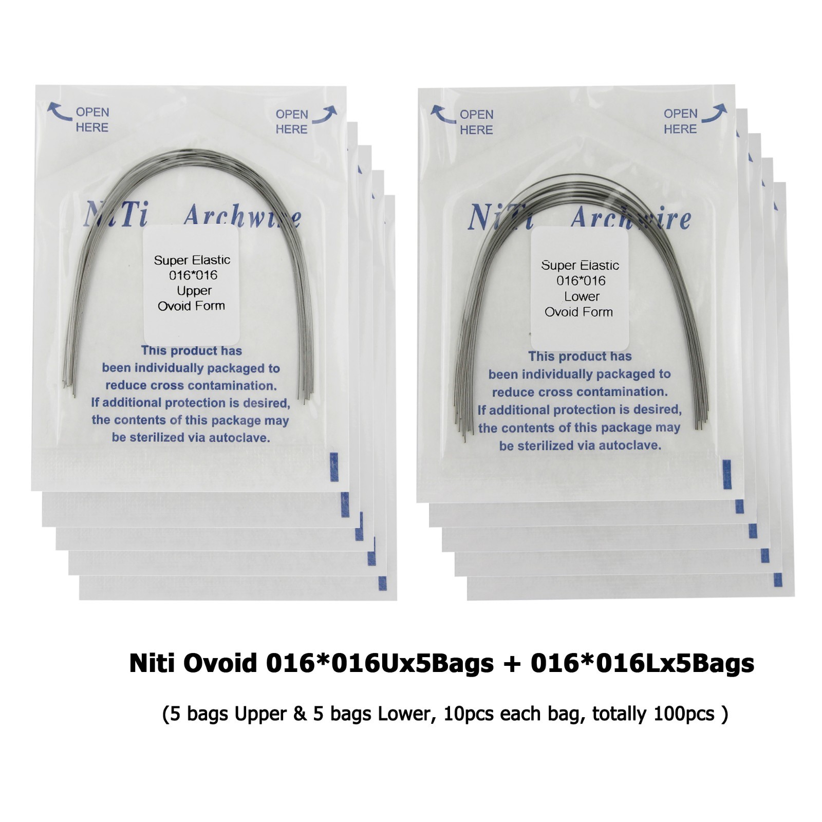 Orthodontic Niti Arch Wire Dental Archwire Ovoid Round Rectangular 014 016 16×22