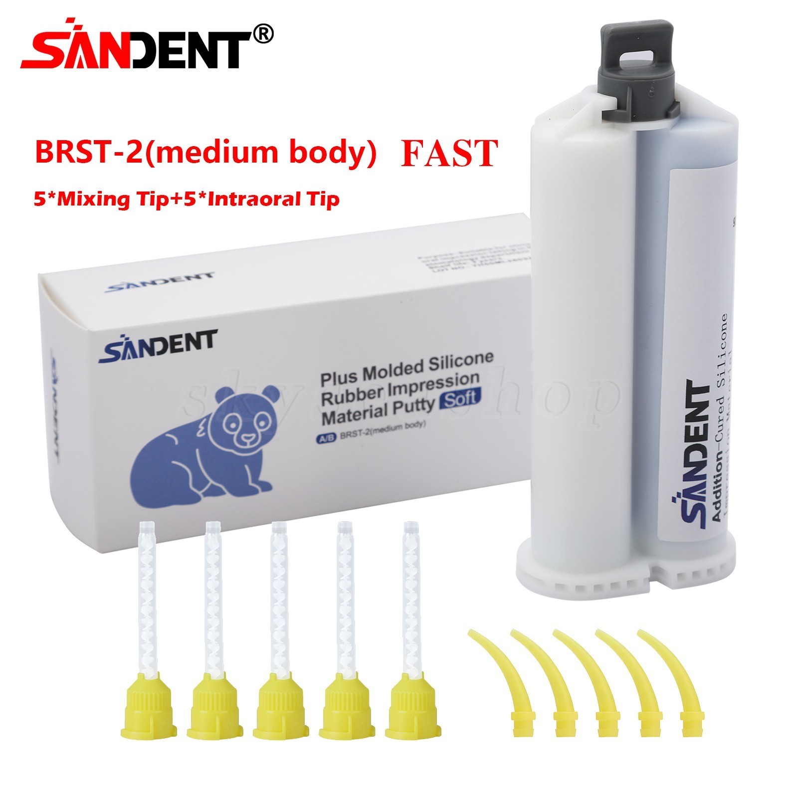 24PCS Dental Impression Material VPS MEDIUM Body Fast Putty Set 50 ml Cartridges