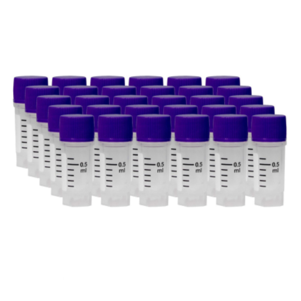 Cryogenic Vials- 0.5mL External Thread, without barcode, 25/Bag 500/Pk 1000/Cs