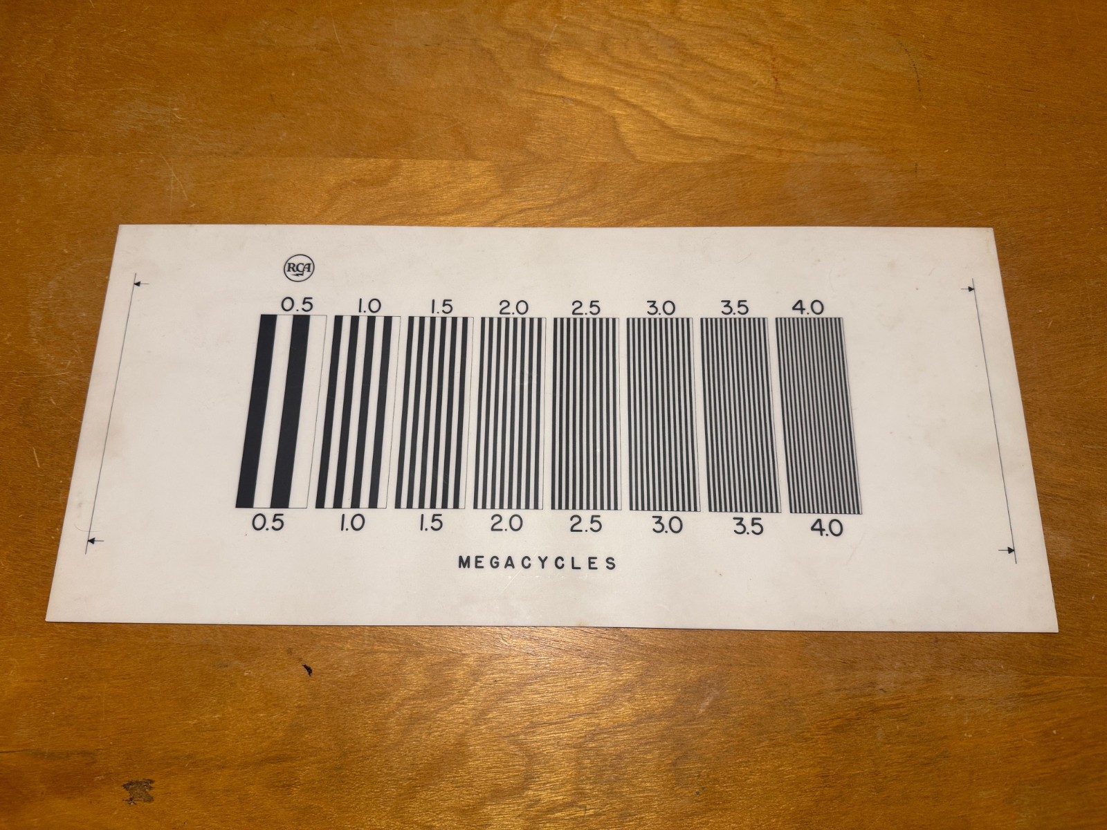 RCA Burst Chart 18”x 8” for Black and White TV/ Video