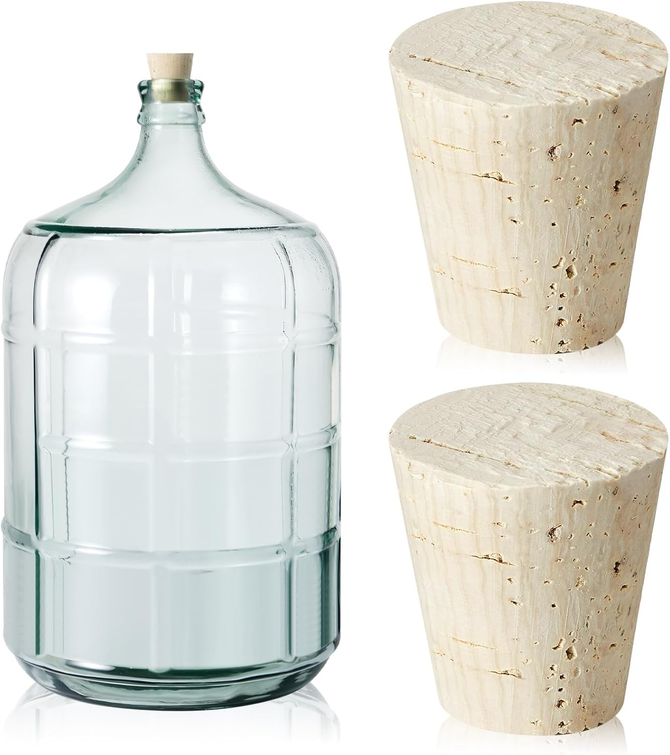 2 Pcs Carboy Cork Stopper, Glass Carboy Cap for 1, 3, 5, 6 Gallon Glass Water Ju