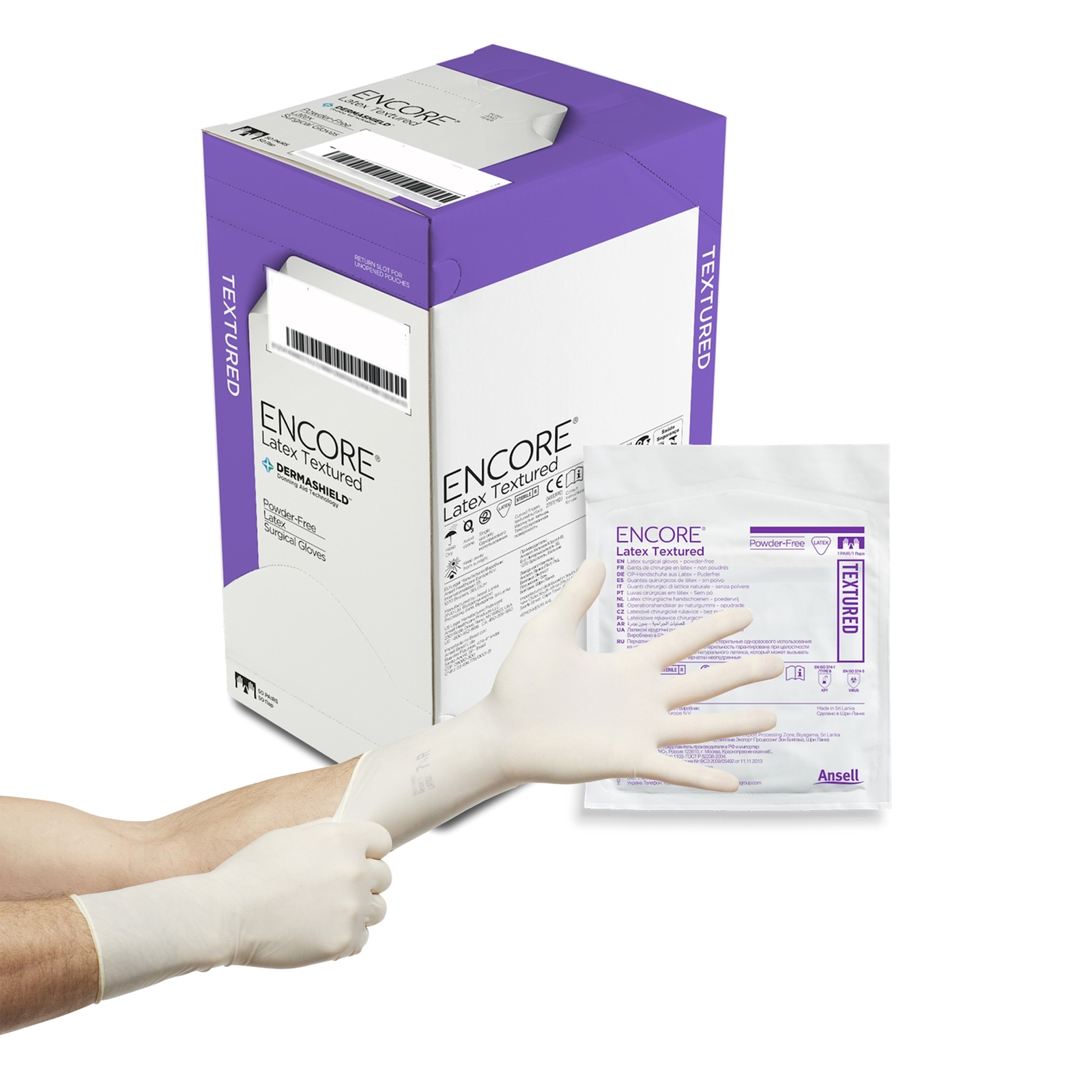 Ansell Perry 5785002 Encore Surgical Latex Gloves Size #6.5 Sterile PF 50/Bx