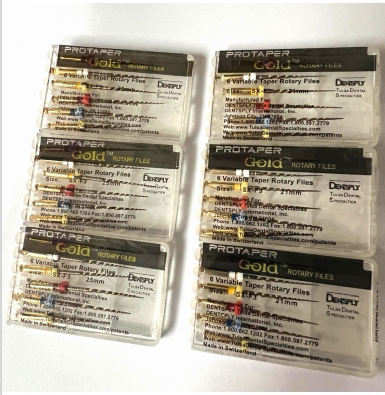 Protaper Gold Lot F1, F2, S1, S2 21mm and 25mm 130 Packs