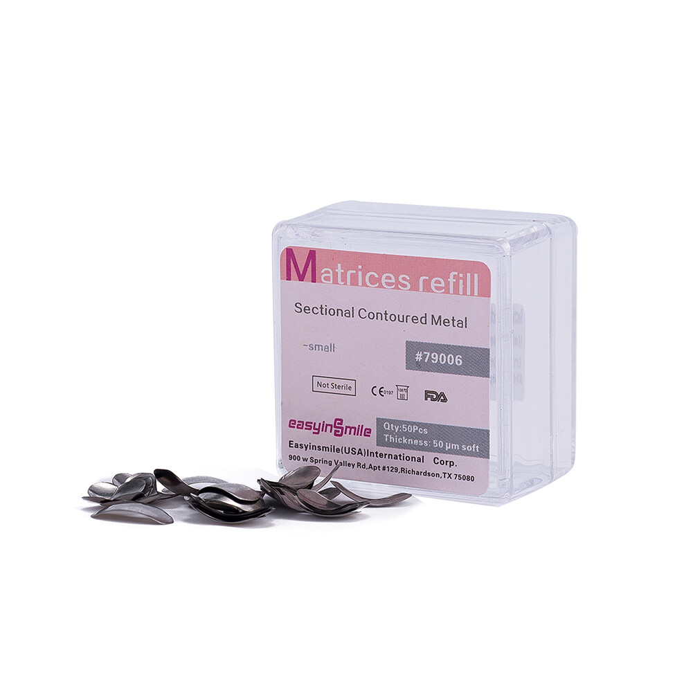 50X Dental Matrix Bands Sectional Contoured Metal Matrices Soft Bands S/M/L 50μm