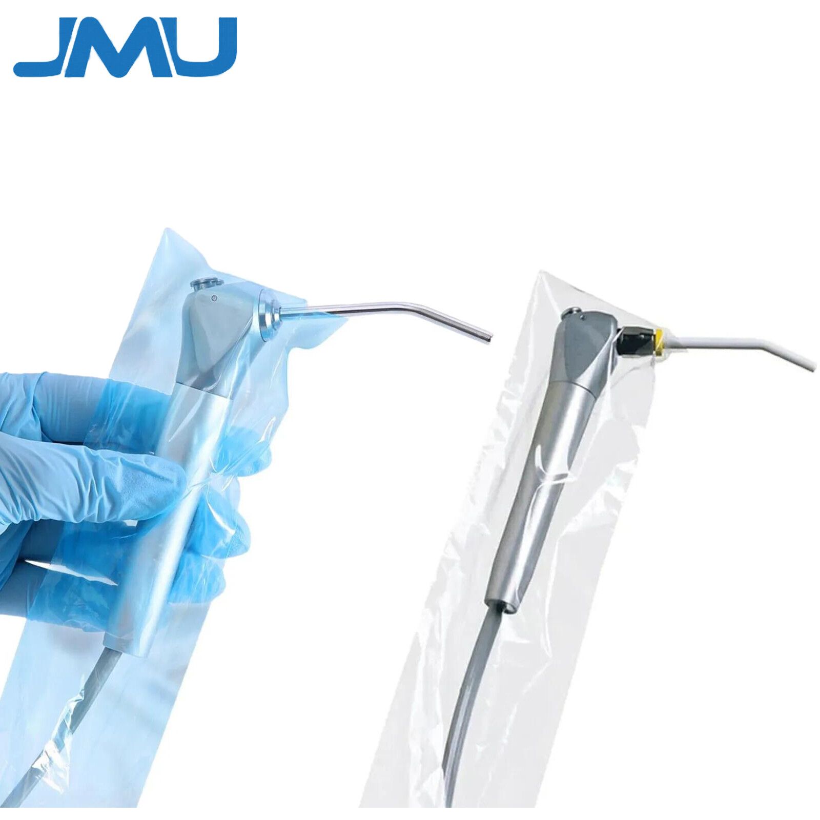 500/Box JMU Dental 3 Way Air Water Syringe Sleeves Covers 2.5»X10» Clear/Blue