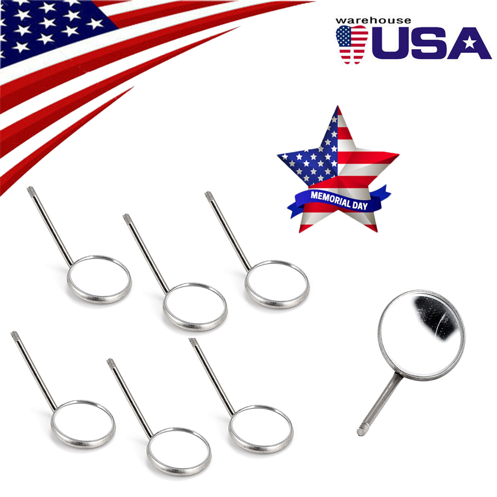 2PCS Stainless Steel Dental Mouth Mirror Head Dentist Mouth Mirror Head
