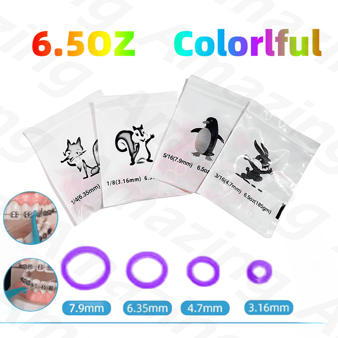 20Packs 6.5OZ ORMCO Zoo Dental Orthodontic Elastics Color Ligatures Ties Bands