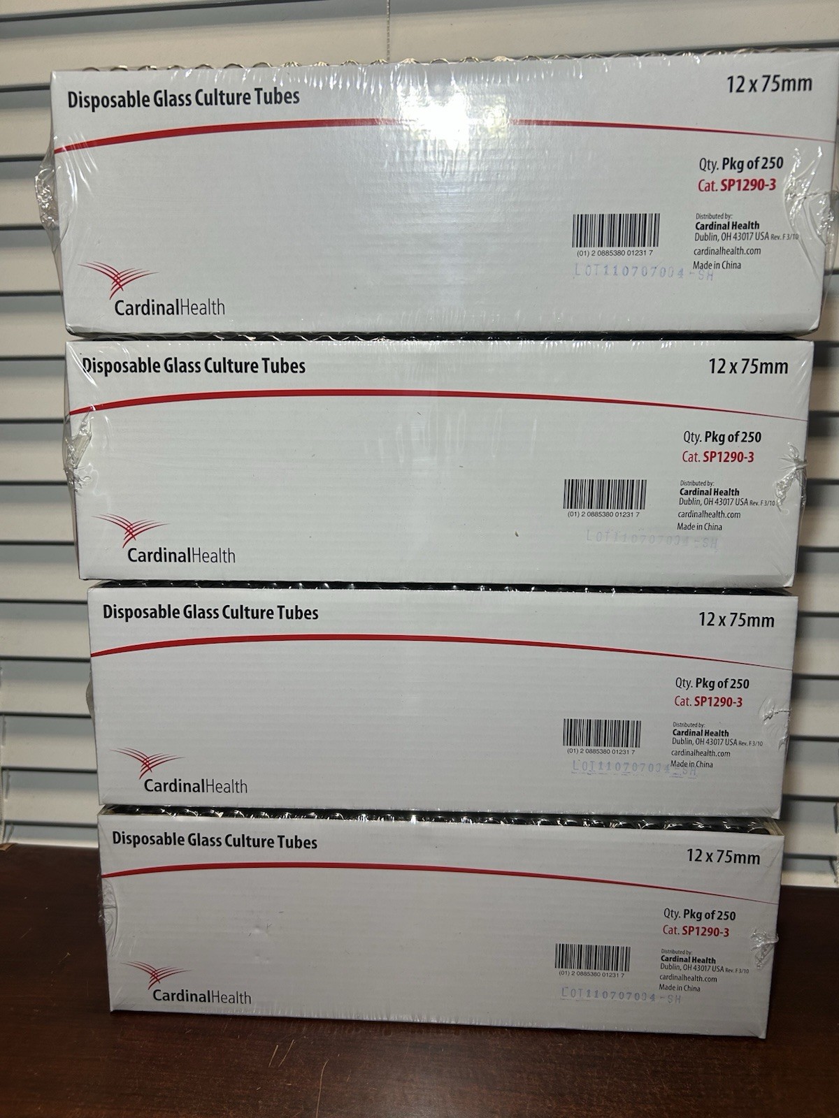 Case Of (1000) Cardinal Health Disposable Glass Culture Tubes 12x75mm